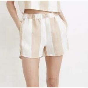 Laude the Label Linen Shorts Womens Size Medium Striped Summer Relaxed Lagenlook